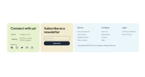 Footer Section with Cards Using Tailwind UI