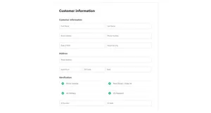 Form Input Costumer Information - Tailwind Component